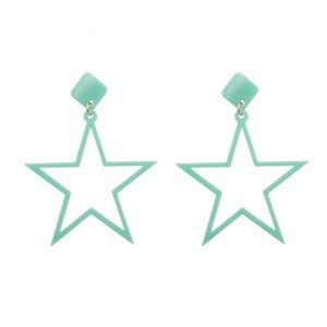 Mint Star Acrylic Earrings